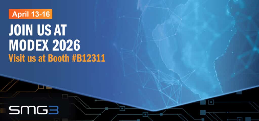 Join Us at MODEX 2026 Text against an blue background and an image of the world as seen from space.