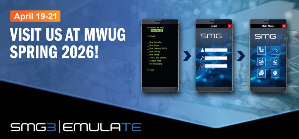 Text reads Visit Us at MWUG Spring 2026. Background is techno design with 3 iphones.