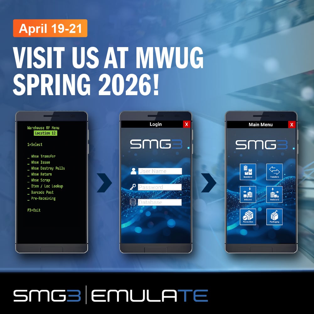 Text reads Visit Us at MWUG Spring 2026. Background is techno design with 3 iphones.